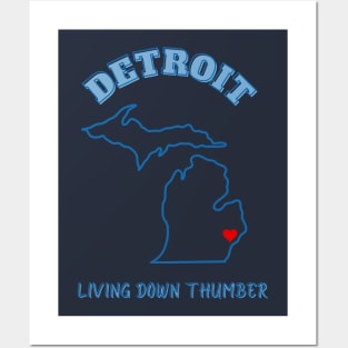 Detroit Down Thumber Posters and Art